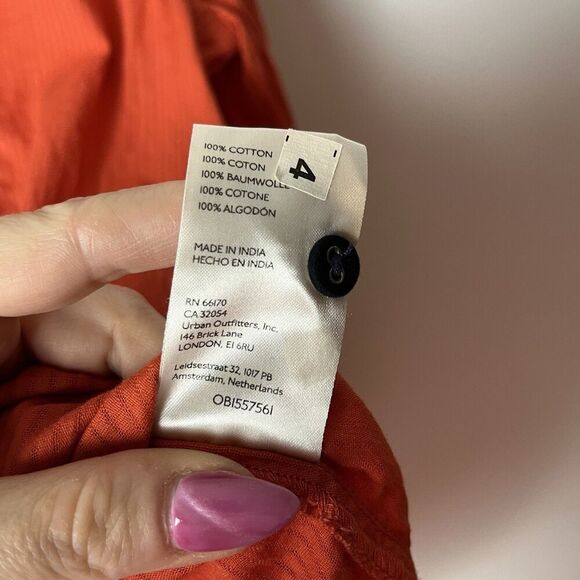 WE THE FREE~FREE PEOPLE BLACK TIE TUX SHIRT TIGER RED SIZE XS Orange​ - Picture 4 of 9